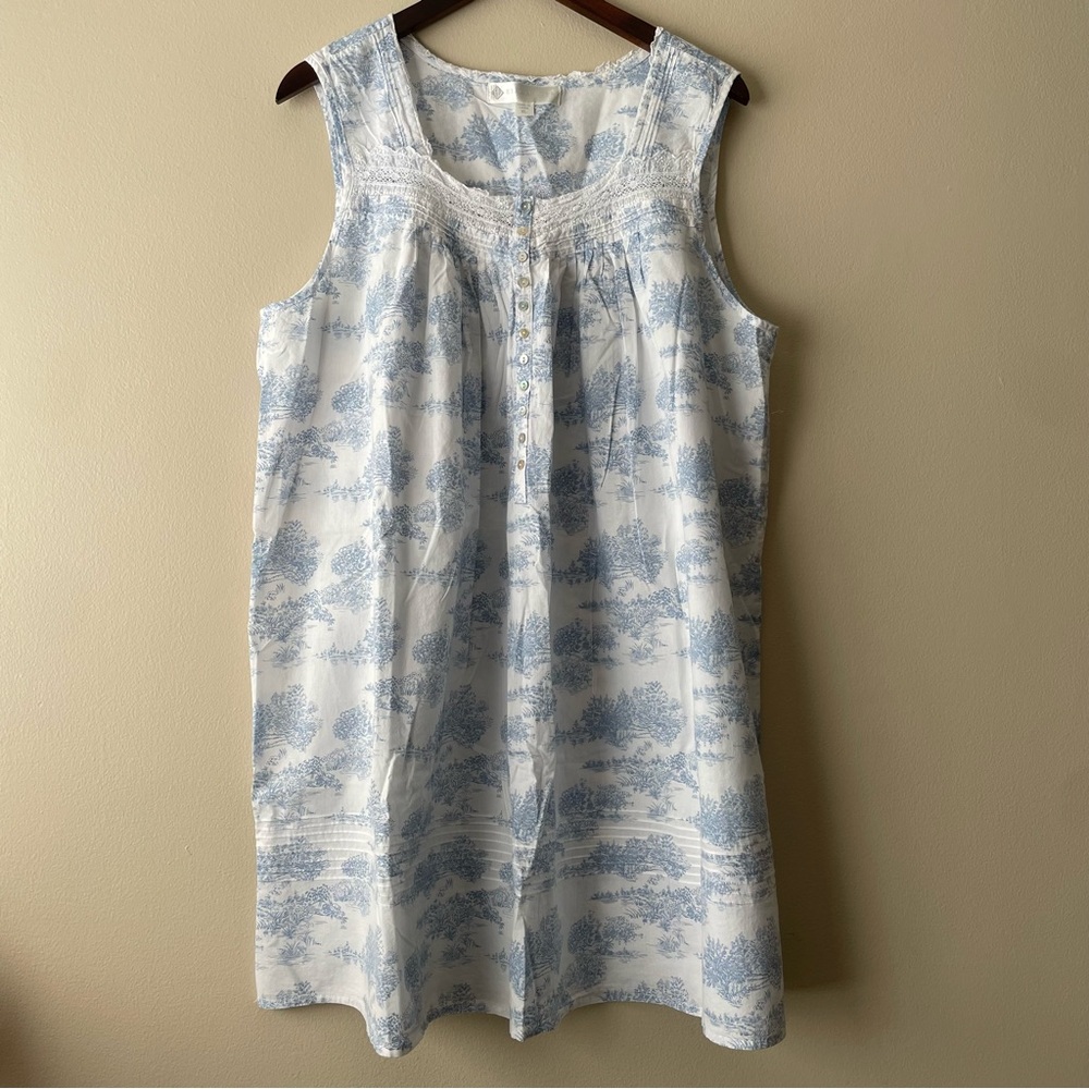 Eileen West Sleeveless Nightgown Women's XL 100% Cotton